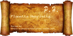 Planetta Henrietta névjegykártya